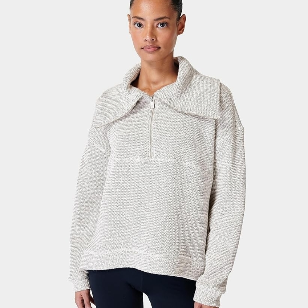 Sweaty Betty Cream Turtleneck Sweater